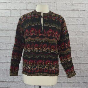 Vintage Icelandic Wool Fair Isle Intarsia Sweater